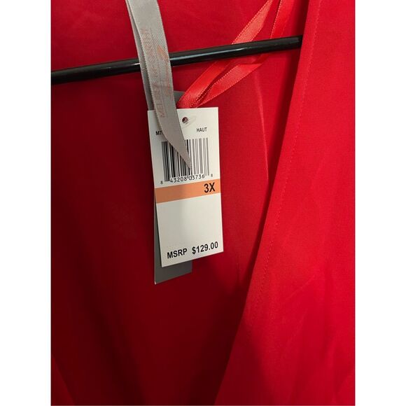 NWT Melissa Mccarthy Seven7 PLUS Midi Wrap Red Dress Size 3X - Picture 3 of 6